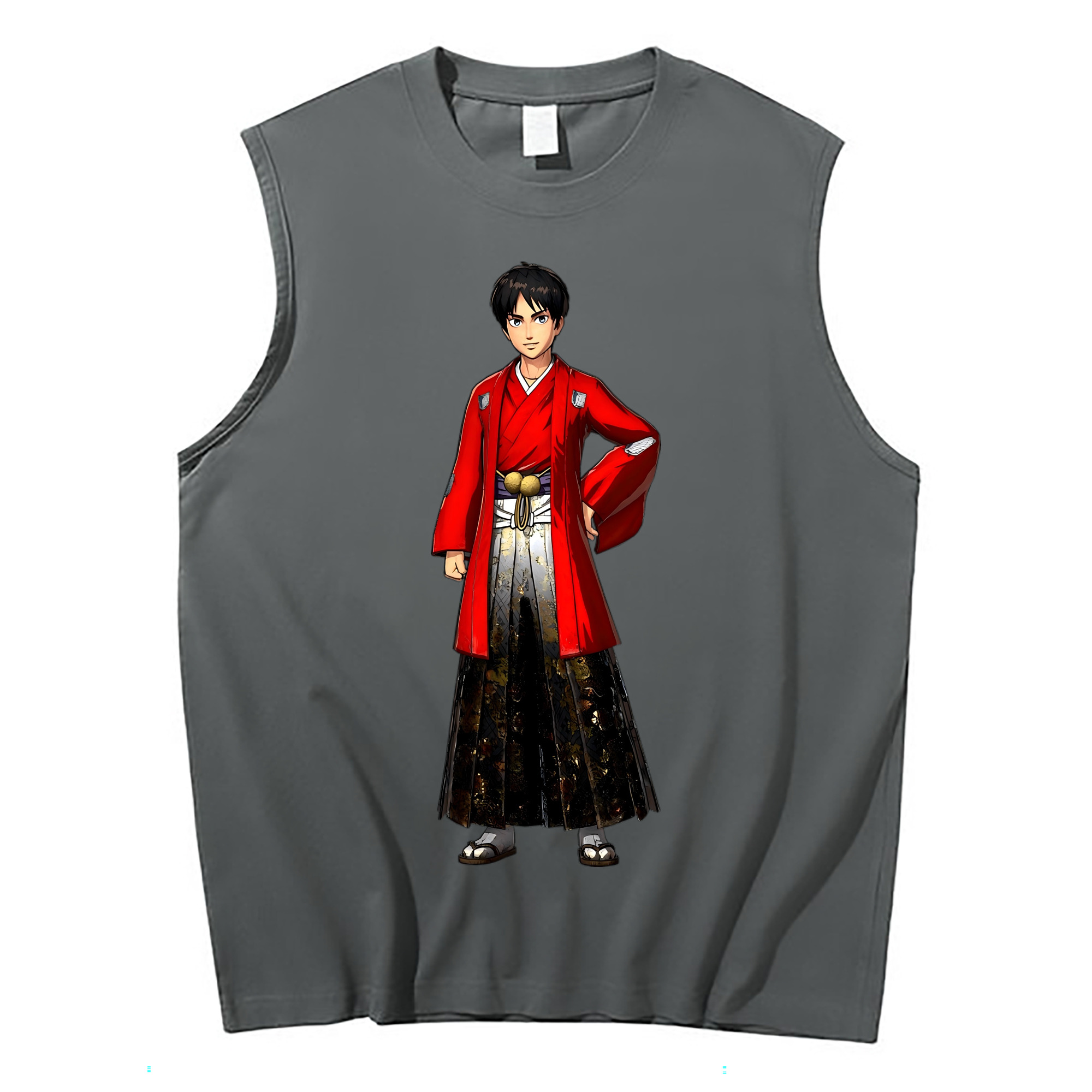 （画像用） 進撃の巨人 エレン･イェーガー Attack on Titan Eren Jäger コットン100％タンクトップ（フロントプリント）